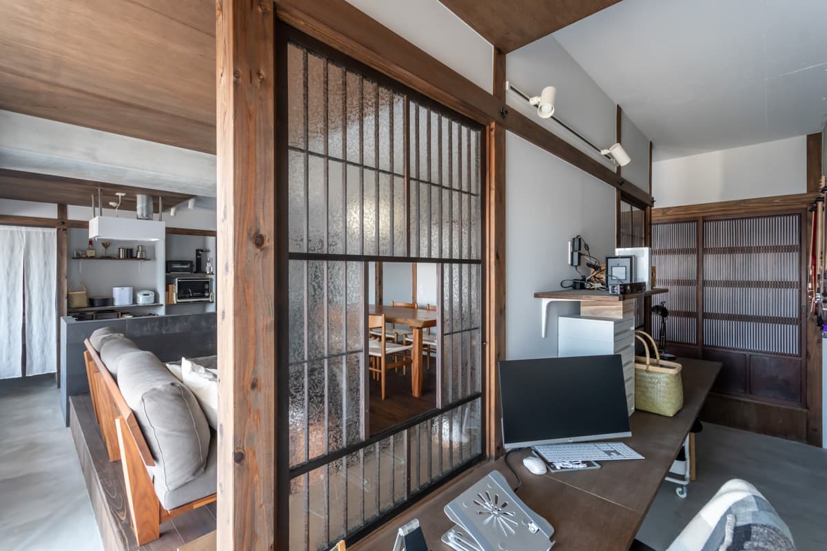 中古マンションのリノベーション後の土間が廻る住まい