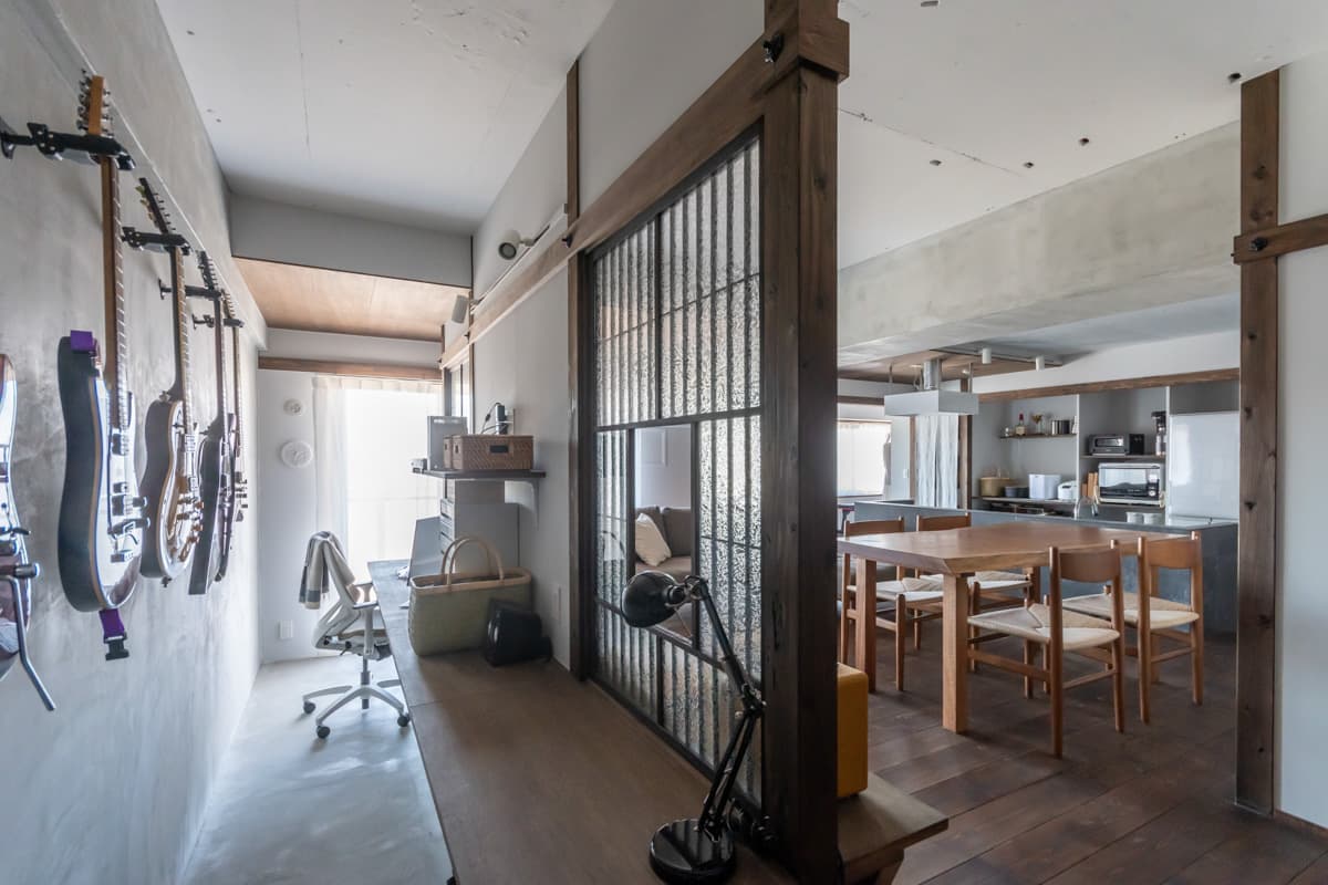 中古マンションのリノベーション後の土間が廻る住まい