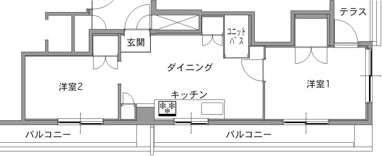 中古マンションのリノベーション前の間取り図