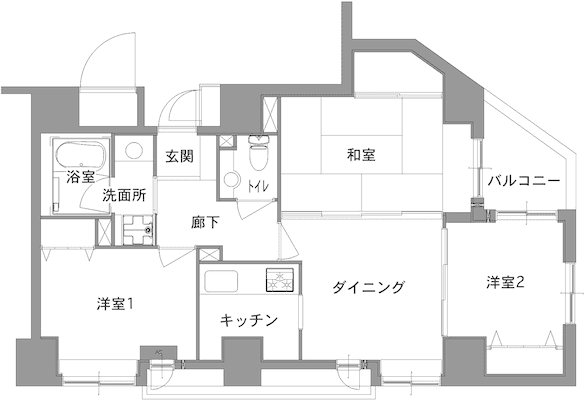 中古マンションのリノベーション前の間取り図